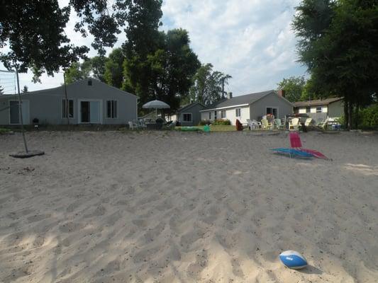 View of the big house on the left, our cabin on the right.