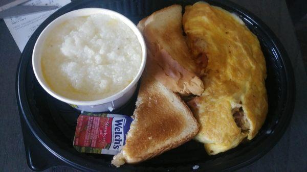 Fiesta Omelette w/ Grits, and Toast & Jelly