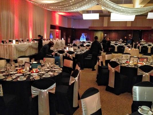 Reception room setup prior to the start of my Daughter's Disney themed wedding reception.