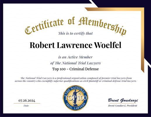 Top 100 Criminal Defense Trial Lawyer!