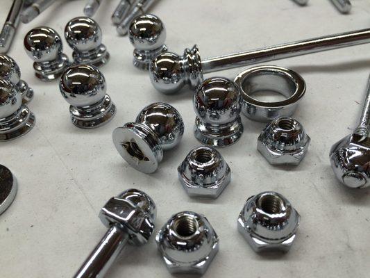 Polished Chrome curtain rod and knobs