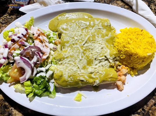 Poblano enchiladas with shrimp