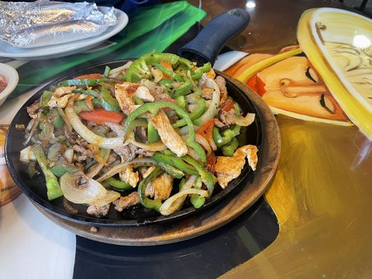 Sizzling Fajitas for two.