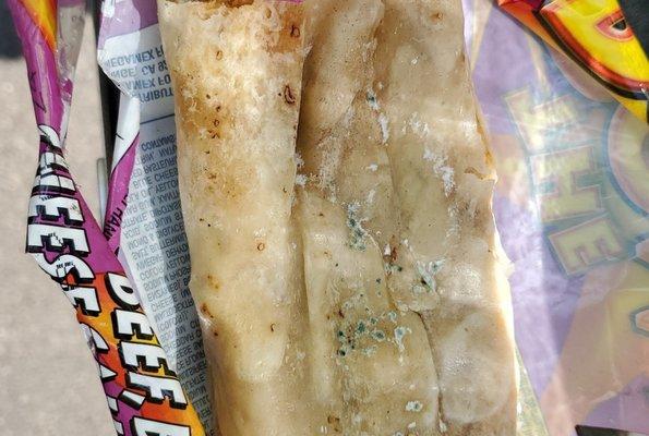 Burrito full of mold sold there