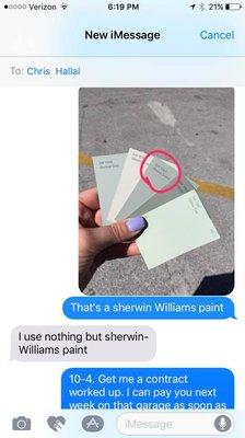 " I only use Sherwin Williams paint."-Chris Hallal