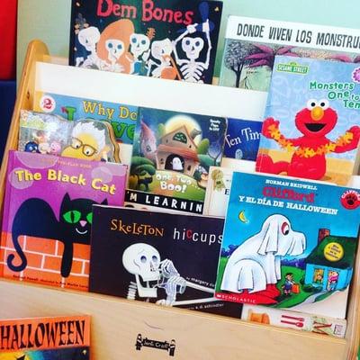 Literature is key for us! We support all our seasons with a complete bookshelf to provide children with options to acquire vocabulary.