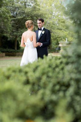 First look, bride and groom.