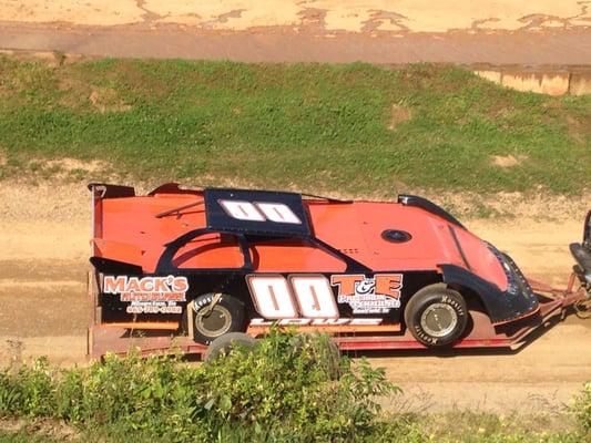 This is Ted Lowe in a Sportsman race car who will go on to win tonight