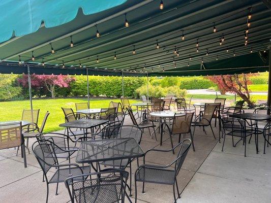 Enjoy the fresh air on our golfer's patio after your round of golf or rent it for a special event.