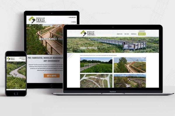 Custom website design for Modular Trails Structures