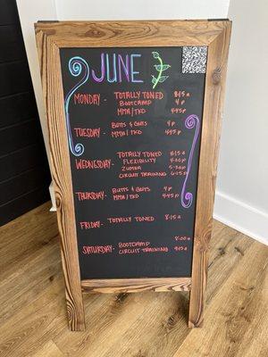 June class schedule