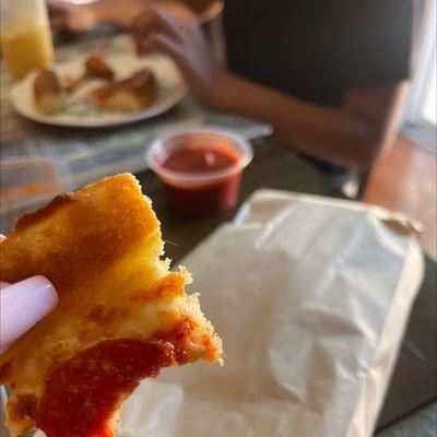 Hair in my pizza and the wings still had feathers and my pizza was not cut