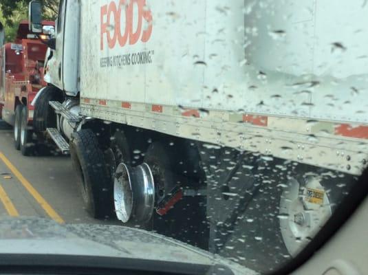 Is this how you want them to tow your vehicle.  Tires coming off and breaks were locked. Driver didnt know how to release brakes