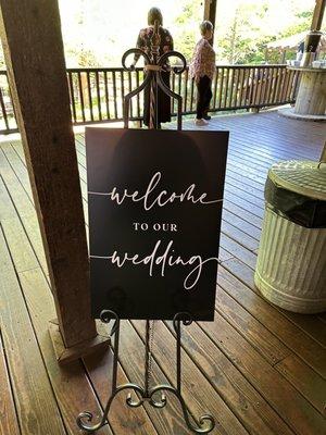 Huge patio had plenty of room for the reception tables and a double sided buffet line.