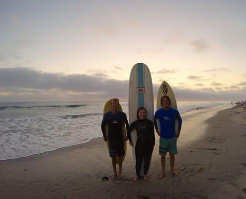 Sunset surfs with California Surf Adventures!