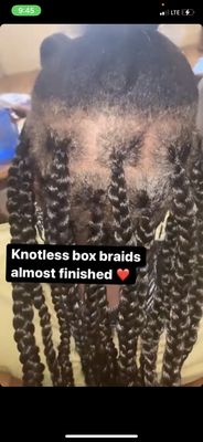 process of knotless braids