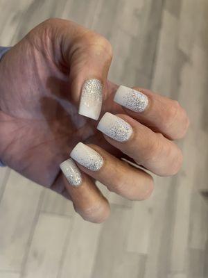 White and silver ombré