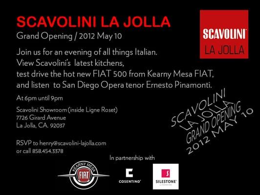 Scavolini La Jolla grand opening invitation