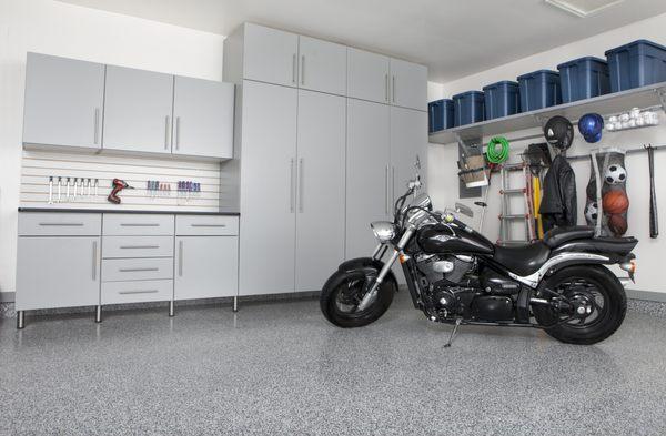 Cabinets, shelving & Floor!  Everything you need to organize your garage!