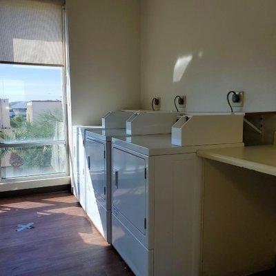 Laundry rooms in each building.