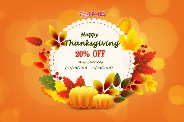 Celebrate Thanksgiving with City Nails in Mobile, AL 36695