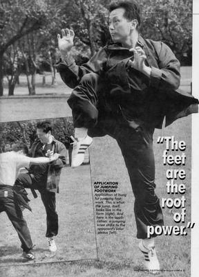 Grand Master Tai Yim, demonstrating the explosive intensity of Hung Fut for a magazine article on developing power thru proper footwork!