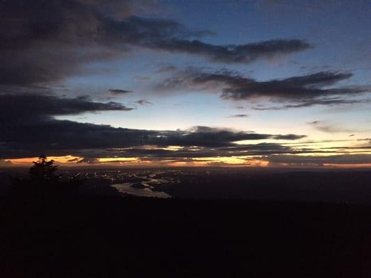 Sunset looking West towards Portland