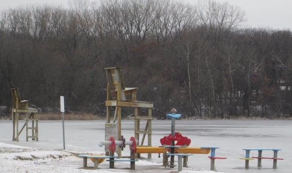 Snail Lake Park playground in Winter