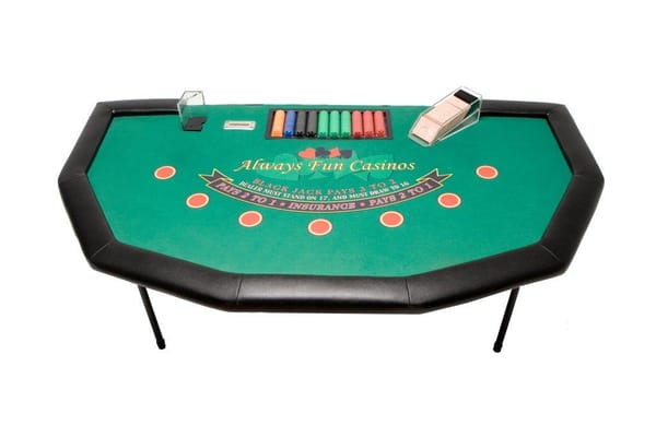 Always Fun Casinos offers regulation size blackjack tables (6 ft. x 3.5 ft.) that allow for 7 players to play simultaneously.