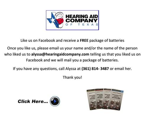 Like us on Facebook then email us your info!