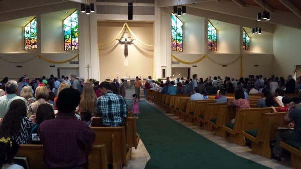 Inside of the church.