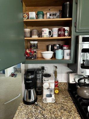 After photo of coffee station after a session with Organize by Designe, LLC. Image 2/2.