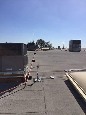 New condensation drains for hvac units on the roof