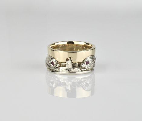 Submarine Sailor Ring with Rubies