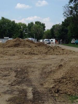 Our new campground improvement continues. We are installing full sewer hook ups, to add to our water and electric service.