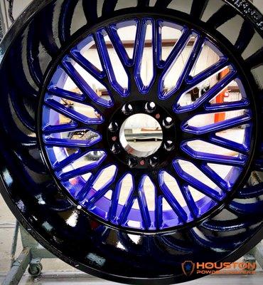 CUSTOM POWDER COATED RIMS
 The choices are endless!.
 contact us! #houstonpowdercoaters #powdercoatingservices #powdercoatedrims #rims