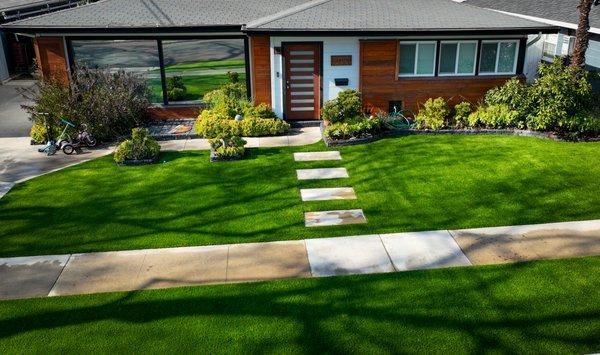 Long Beach front yard that looks massive and so welcoming. Avilis Street