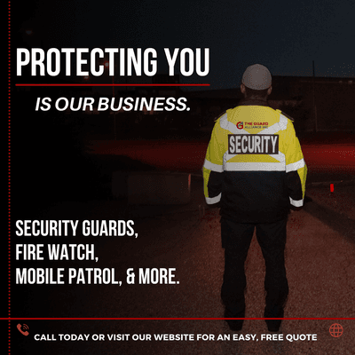 Your protection is our business. The safety of your property is our business. Keeping your business secure is our #1 priority here.