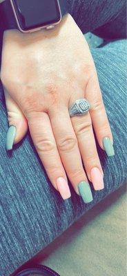 Grey and pink sparkle gel set $40