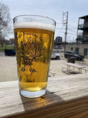 Refreshing beer on the back patio