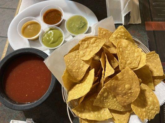 Chips w. variety of sauces