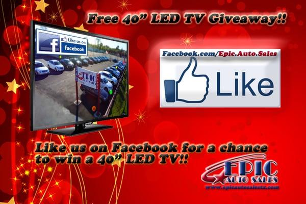 Once we hit 1000 likes on Facebook; we'll randomly choose a winner from among our Facebook fans.