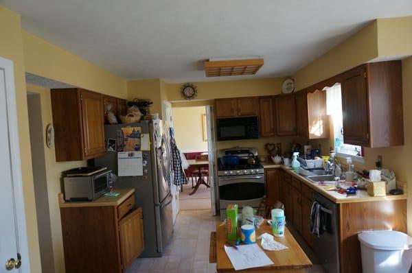 This was a before shot, we removed bulkheads and the wall between the dining room and kitchen