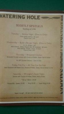 Nightly Specials