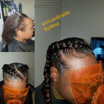 Feed-in cornrows