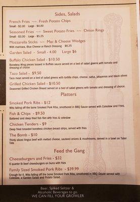 page 2 of menu 2020