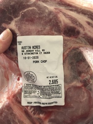 Pasture raised pork chops