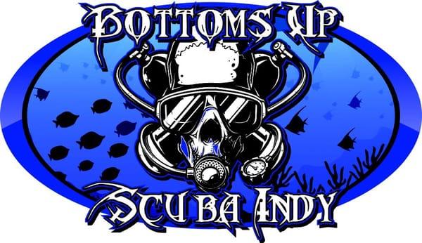 Bottoms up scuba logo