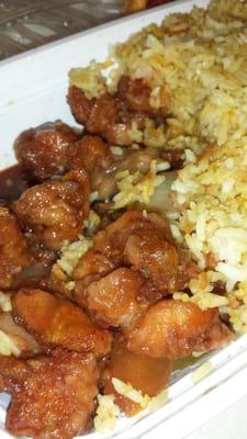 General Tsang's chicken w fried rice