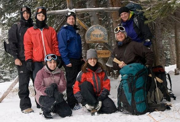 Our snowshoe group at Jay's Cabin